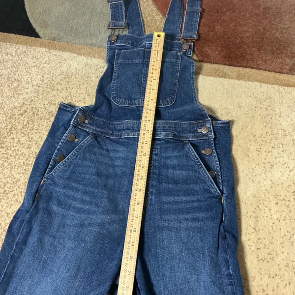 J.Crew ReImagined Cotton Denim Overalls Womens XS Indigo Blue Straight Leg L5444 - Image 4