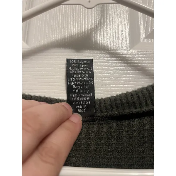 Women's Olive Green‎ Solid Waffle Knit Tunic by Lidy S/M - Image 4