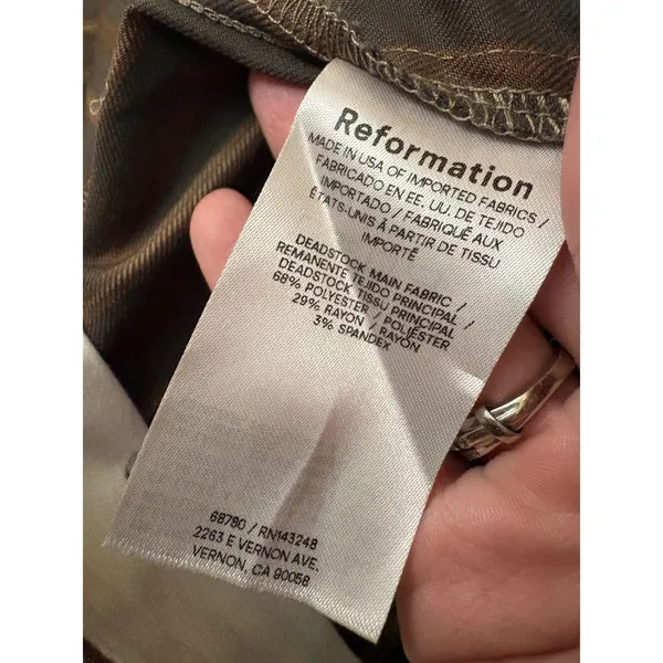 Reformation Carter Mid Rise Pant Pinstripes Wide Leg Trouser Size 8 - Image 6