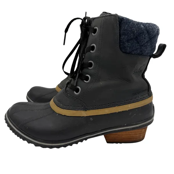 Sorel Women's Black Slimpack II Lace Waterproof Boots Size 7 - Image 3