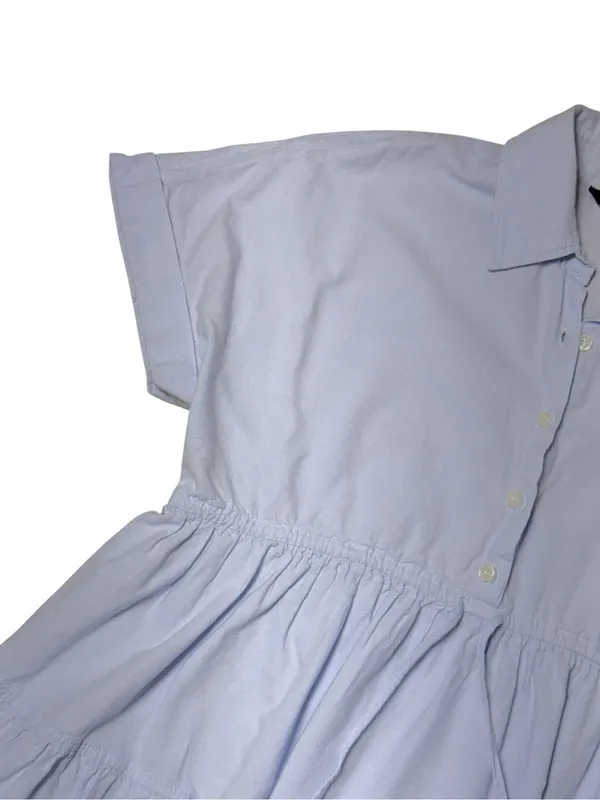 Zara Light Blue Short Sleeve Mini Dress / Long Tunic Womens XS - Image 2