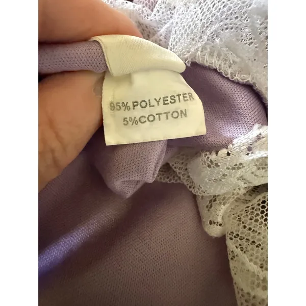 Romwe Lavender Lace Bow Mini Dress‎ Pastel Purple Coquette Ruffle L y2k dainty - Image 6