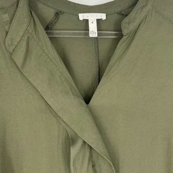 Leith Ruffle Front Hi-Lo Blouse‎ Olive Green M - Image 4