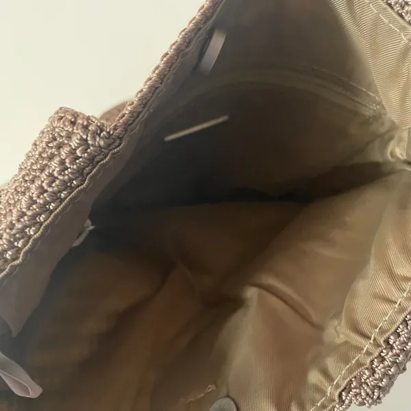 The Sak Small Brown & Cream Striped Knit Handbag GUC - Image 5