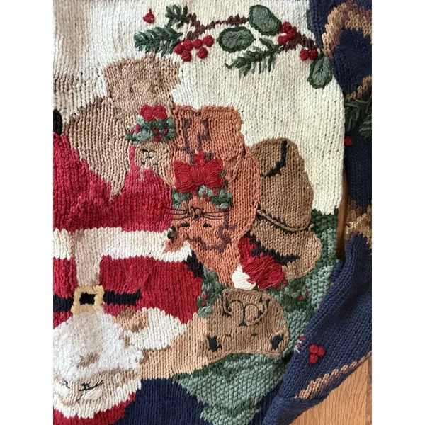 Eagles Eye Collectibles Christmas‎ Sweater Vintage Women's M Owl Bear Santa Bell - Image 5