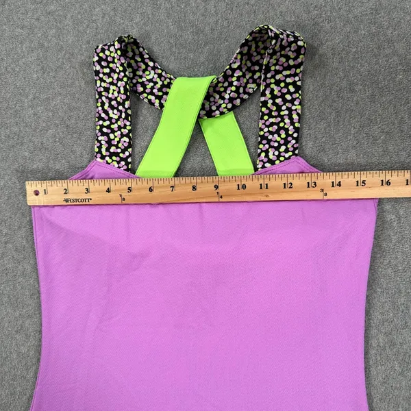 Jofit Wide Strap Active Top Women's Small Crossover Back Purple Green Shelf Bra - Image 5
