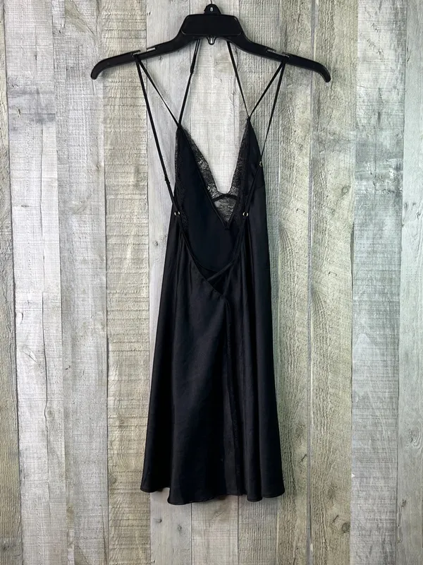 Victoria’s Secret Small Black Lace Satin Cami Slip Nighty Dress Adjustable Strap - Image 2