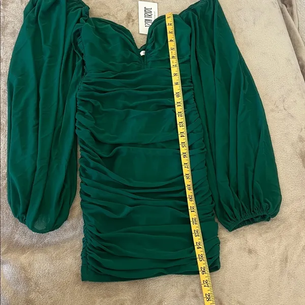 12th tribe GREEN MESH MINI DRESS - wedding guest dress, party dress Size S - Image 4