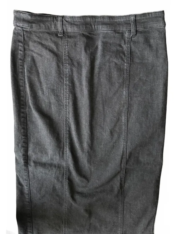Belle Vere Denim Jean Skirt Medium Black Midi Maxi Casual Streetwear City Chic - Image 3