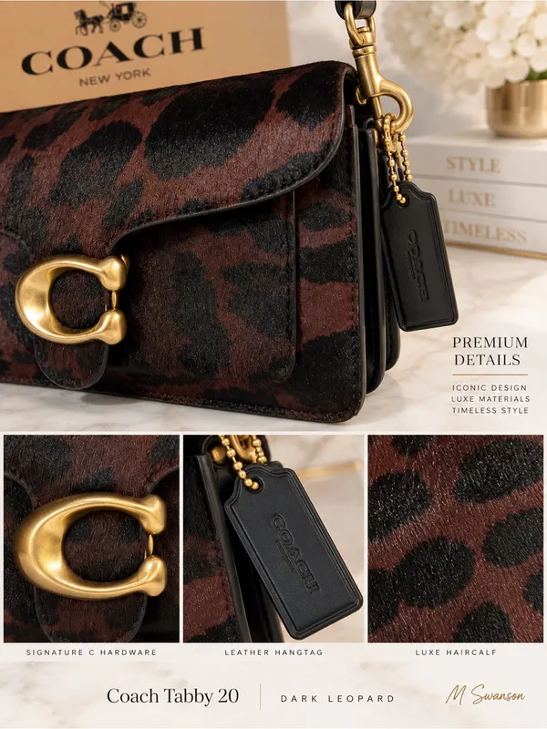 NEW Coach Tabby 20 Dark Leopard Haircalf Bag CCC07 NWT - Image 3