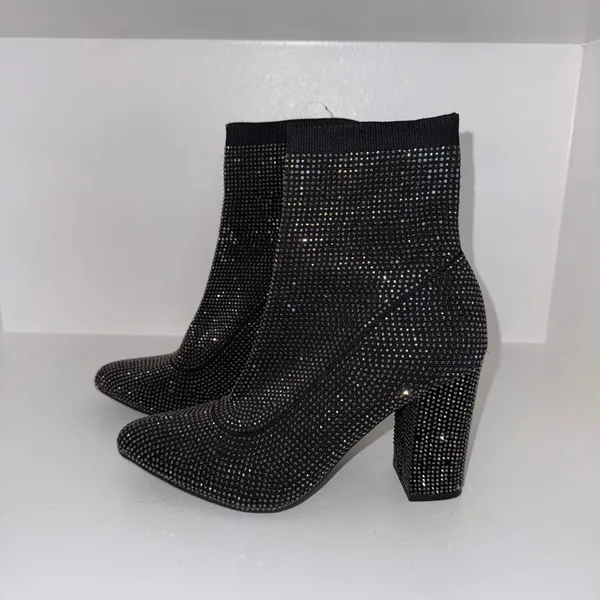 Sparkly Ankle Boots Black Size 6.5 - Image 3