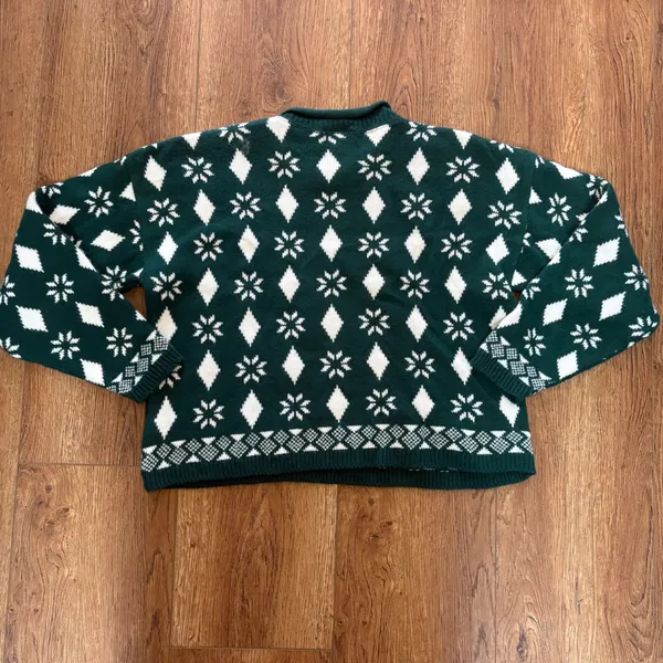 VTG‎ 90s Sweetbriar USA Snowflake Ugly Christmas Knit Sweater Womens Large Bell - Image 8