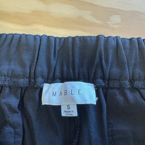 MABLE Black‎ Pleated High Waist Crossover Tapered Cropped Pants MP6040 Small - Image 6