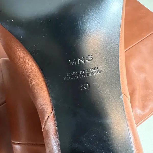 NWT MANGO- Roma Knee High Leather Brown Size 9 - Image 7