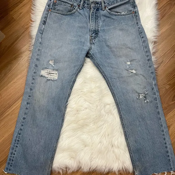 Levi’s Y2K 505 Relaxed Fit Lighter Wash Jeans DIY 35x27 - Image 3