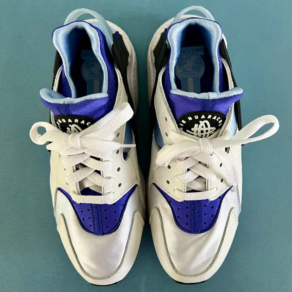 Nike Air Huarache White Lapis Deep Royal Blue Black Sneakers - Image 7