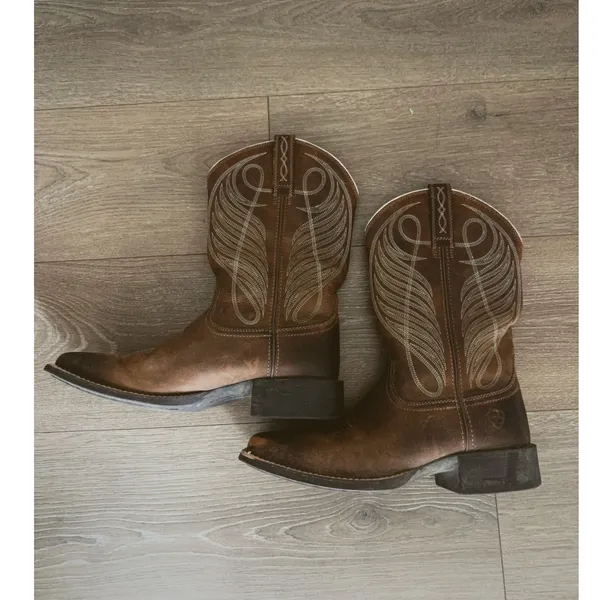 Ariat 10018528 Women's Round Up Square Toe Western Boot Cowgirl Rodeo Size 9B - Image 5