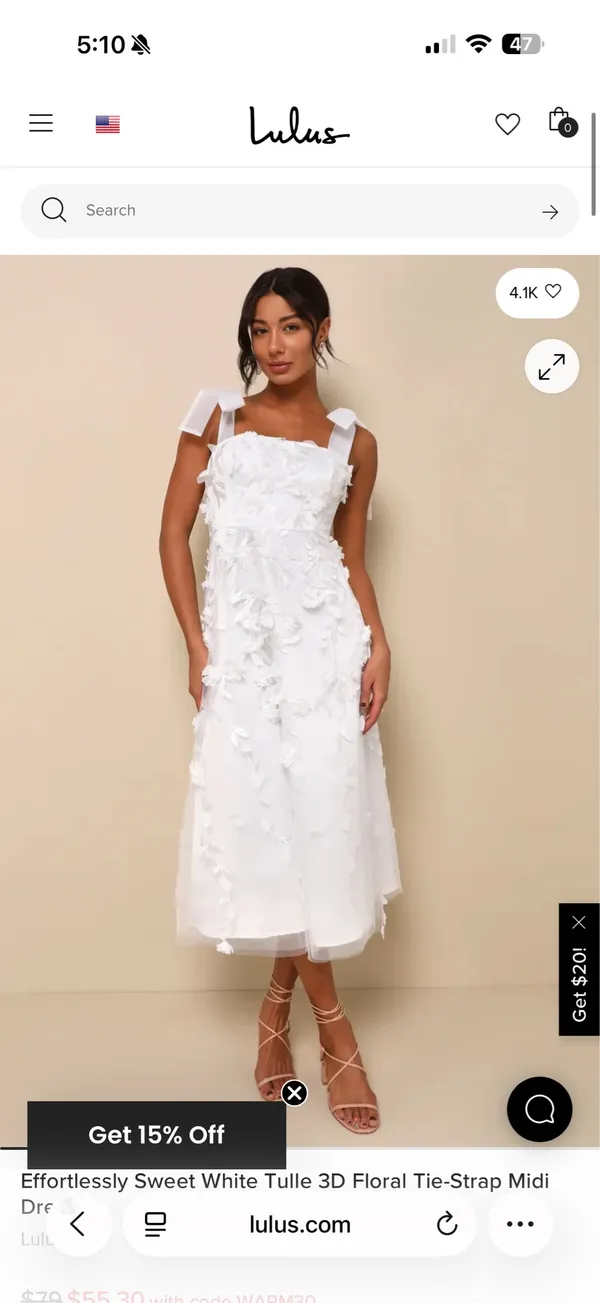 Lulus White Floral Dress - Image 4