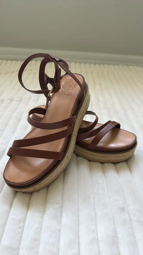 Vince Camuto Brown Platform Sandal Wedge - Image 3