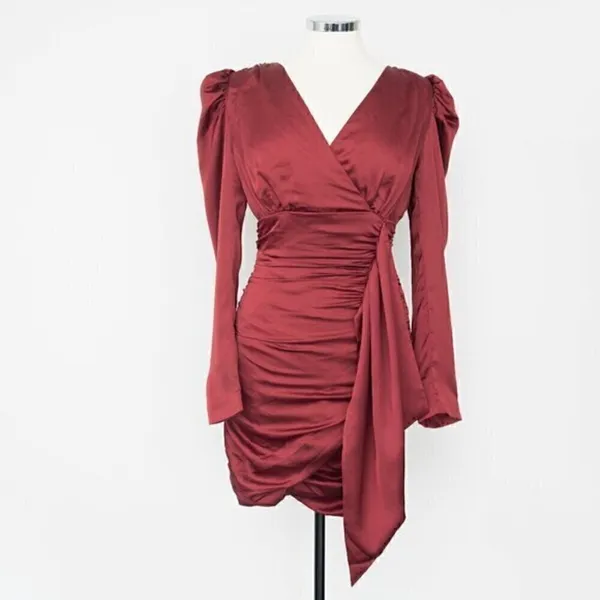 Lavish Lice.‎ Ruby Holiday Satin Wrap Dress. - Image 3