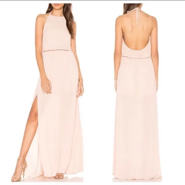 Show Me Your Mumu SMYM Heather halter maxi dress in dusty blush NEW XXS - Image 6