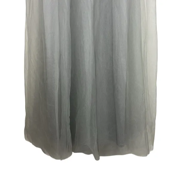 NWT Azazie Layla Gown Womens 6 Silver Tulle Lace Maxi Wedding Guest Bridesmaid - Image 3