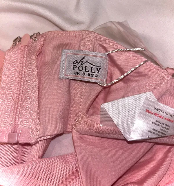 Oh Polly Embellished Strap Crop Top in Blush - Image 4