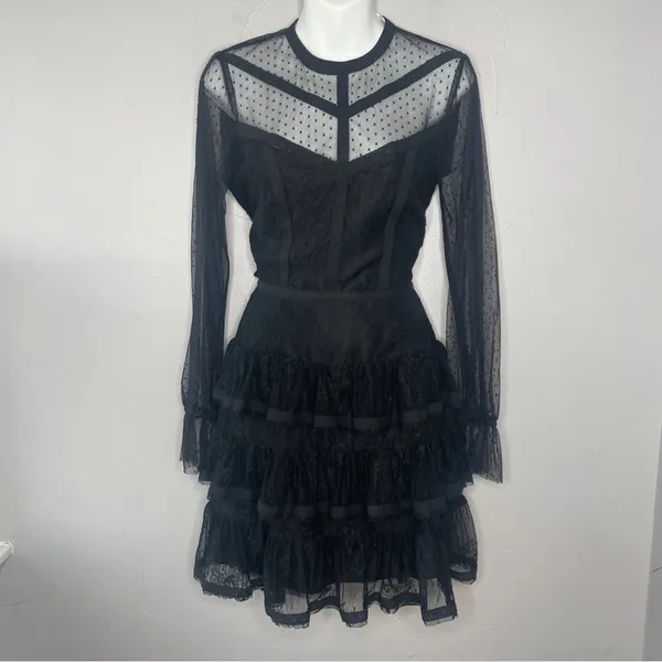 REBECCA MINKOFF Dress Womens 4 Feminine Whimsigoth Party Wedding Guest Chic - Image 3