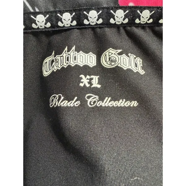 Tattoo Golf Blade Collection Skull Polo Shirt Women's XL Edgy‎ Bikercore Goth - Image 3