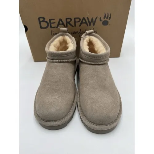 BEARPAW Women's Super Shorty Boots Mushroom Size 6 NWB - Image 2