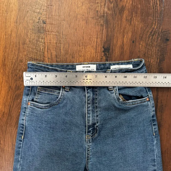 COTTON:ON high cropped skinny blue denim jeans, size 4 - Image 6