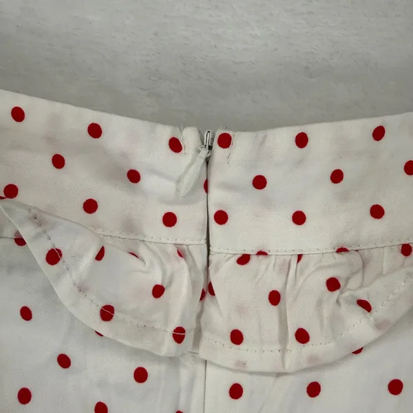 Mohito Women Polka Dot Off Shoulder Ruffle‎ Midi Dress White Red Size 32 NWT - Image 16