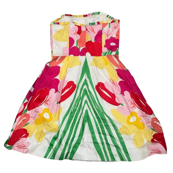 Lilly Pulitzer Blossom Lavish Floral May Flower Strapless Fit Flare Dress size 2 - Image 4