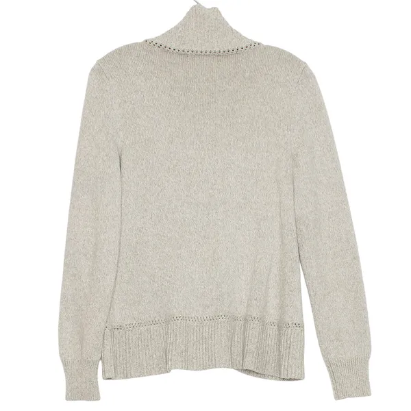 Lauren Ralph Lauren Cardigan Preppy Shawl Collar Academia Button Gray Size Small - Image 2