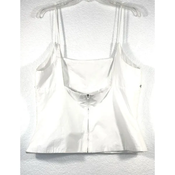 ZARA White Embellished Cami Top XL Rhinestone Beaded Floral Tank NWOT Capsule - Image 4