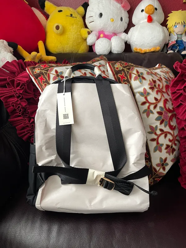 Tory Burch Latest New Ella Black Nylon Backpack 88368 $328 with shopping bag - Image 3