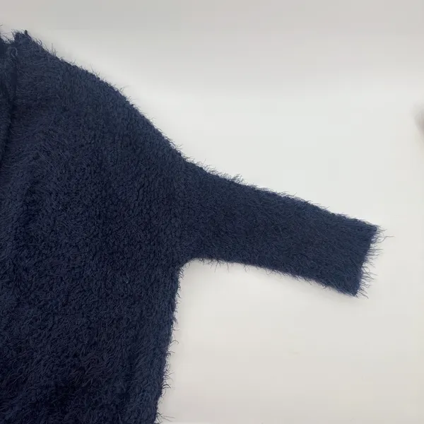 Zara Knit Womens Medium Open Front Cardigan‎ Sweater Fuzzy Blue Oversized - Image 3