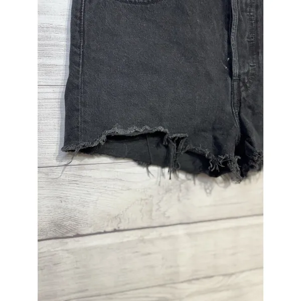 Levi's Shorts Womens W29 501 Button Fly Black Raw Hem Grunge High Rise - Image 11