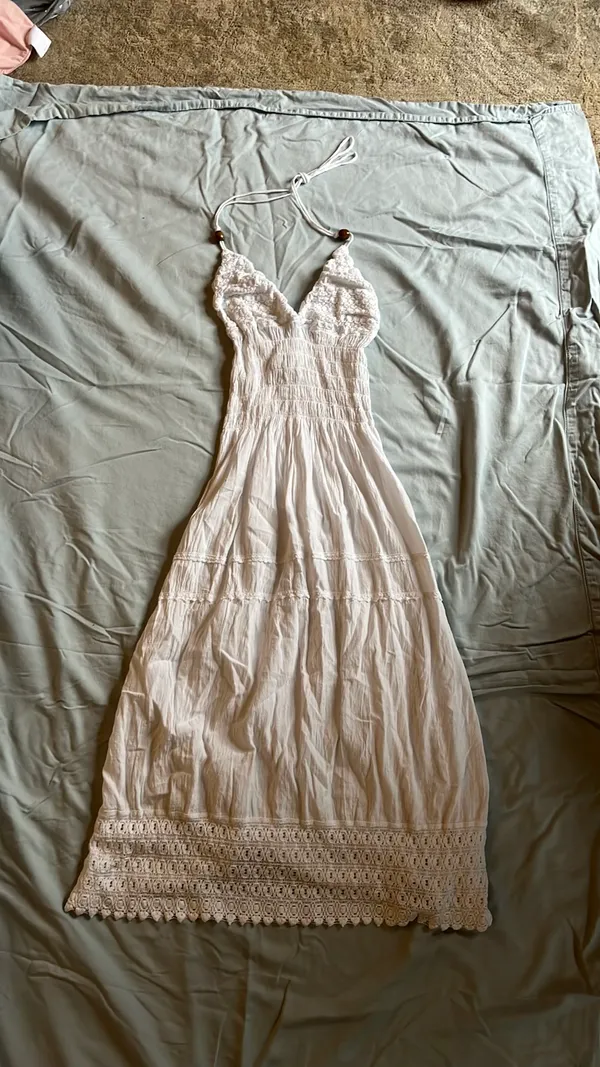 White Halter Dress Size M - Image 2