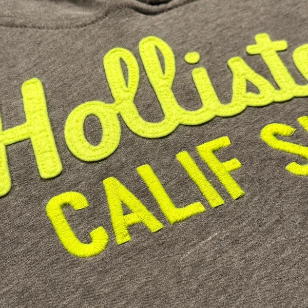 Hollister Graphic Pullover Hoodie Gray‎ Y2K California Surf Spell Out Coastal M - Image 7