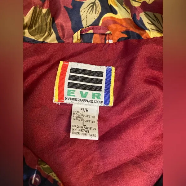 Vintage 80's EVR Crazy Sexy Cool Totally Rad Multi Color Windbreaker Jacket L - Image 10