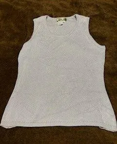 The Territory Ahead 100% Silk Ribbed Knit Gray Tank Top Size Medium - Image 6