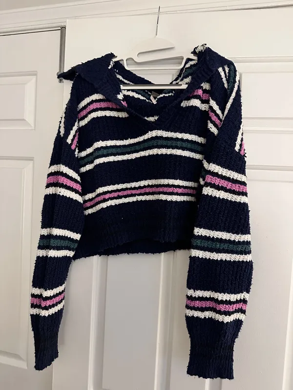 Free People Collar V-Neck Sweater - Image 3