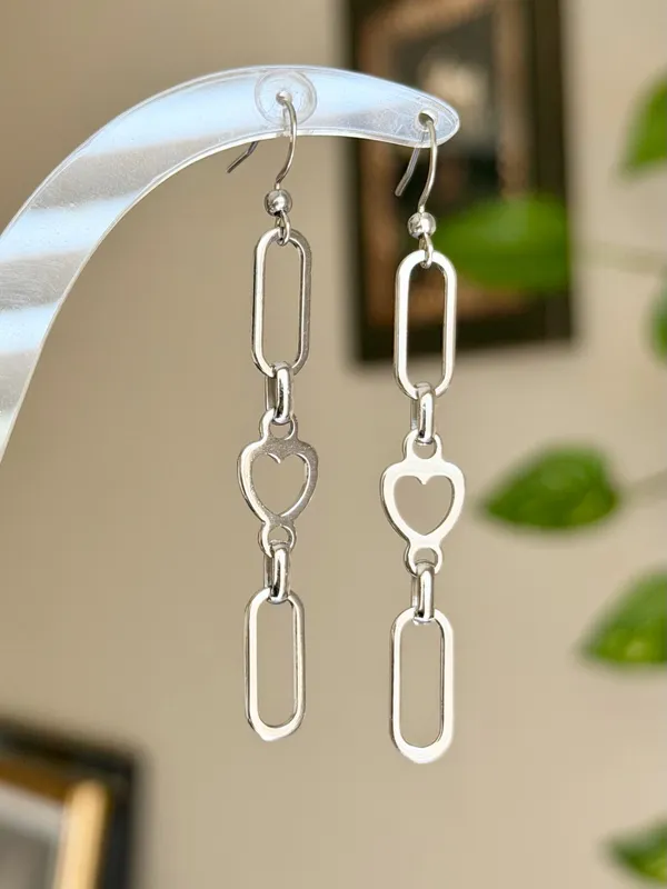 Handmade fully stainless steel y2k funky cute dangle earrings🩷 - Image 5