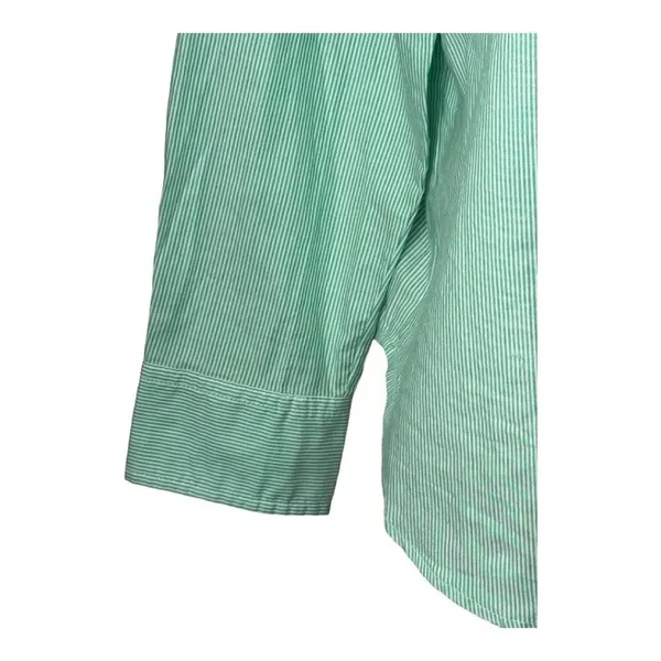 Everlane Button Down Women 4 Green White Stripe NWT Cotton Relaxed Oxford Shirt - Image 6