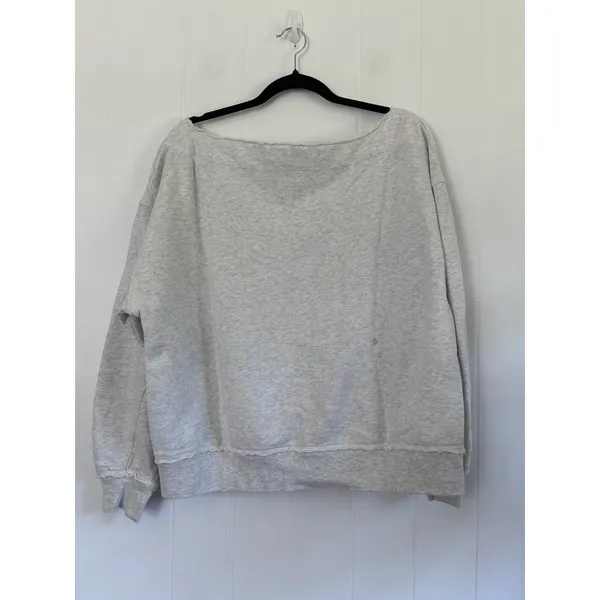 American Eagle Womens Gray Heather Boat Neck Oversized Sweatshirt Size M M/M/M - Image 2