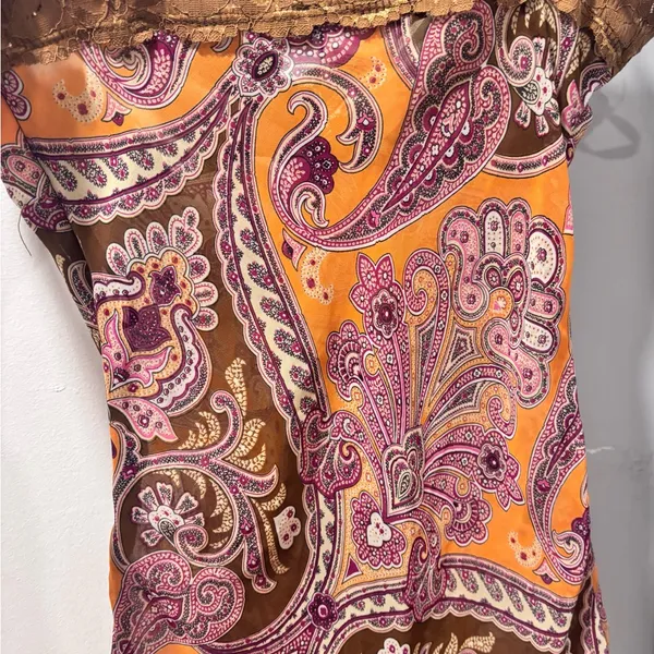 Rampage Orange and Brown Paisley Camisole - Image 6