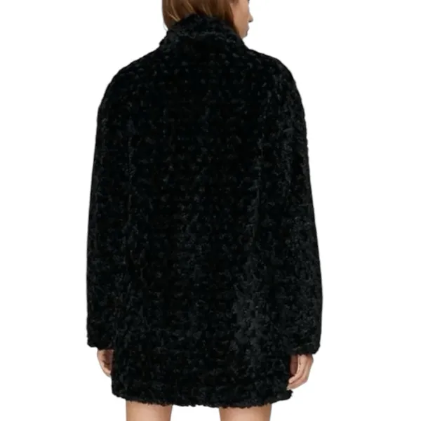 Aritzia Wilfred Free Grete Teddy Coat Fuzzy Jacket Size Medium Black - Image 3