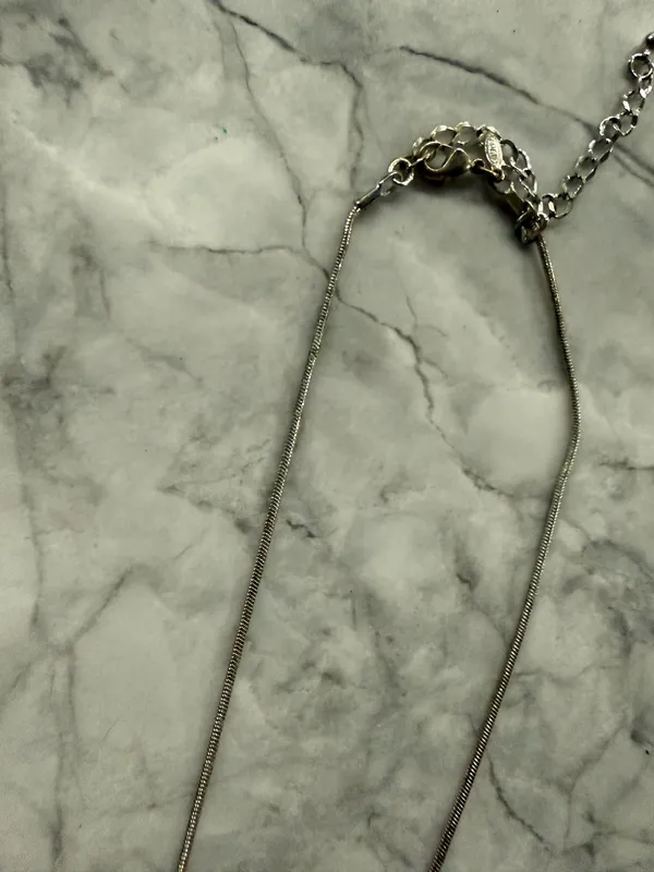 Vintage Faux Solitaire Diamond Pendant Necklace - Image 5