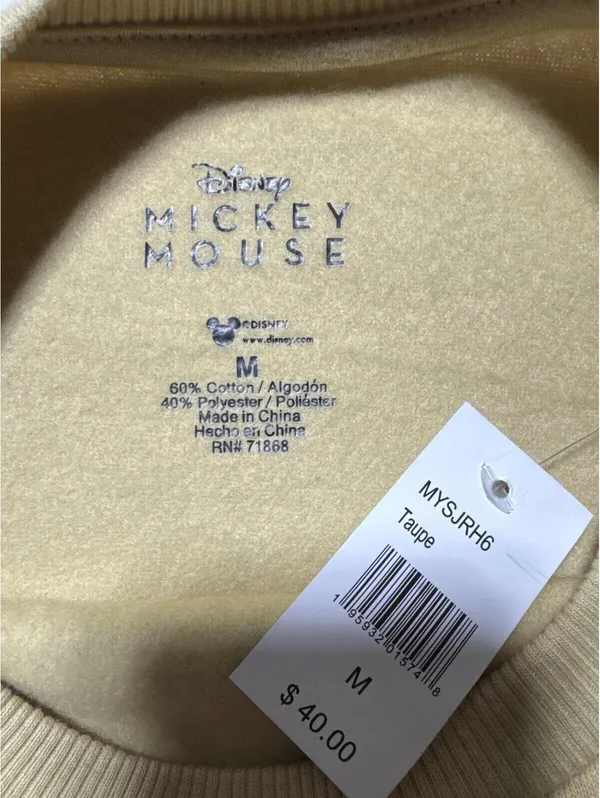 Disney Mickey Mouse Friends Forever Taupe Graphic Sweatshirt - Image 2